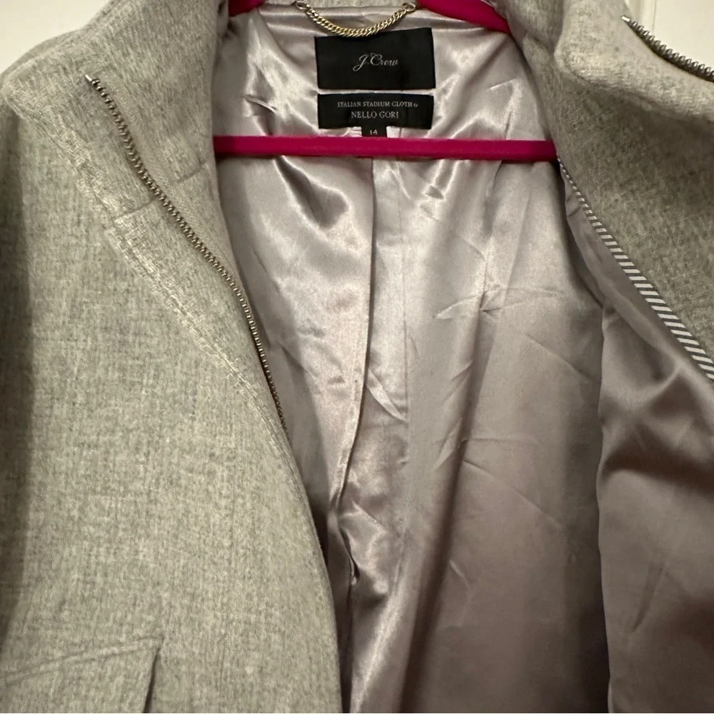 NWOT J. Crew Cocoon Coat in Italian Stadium-Cloth Wool Heather Gray size 14 - Picture 4 of 8